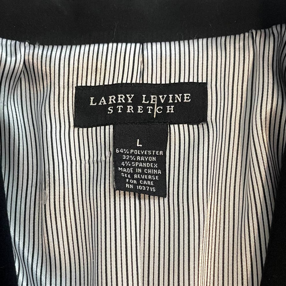 Larry Levine Ladies Blazer Black Stretch Large 1-Button Jacket Suit Workwear - Picture 8 of 10